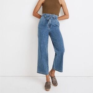 Madewell Paperbag Classic Straight Jeans in Bygrove Wash